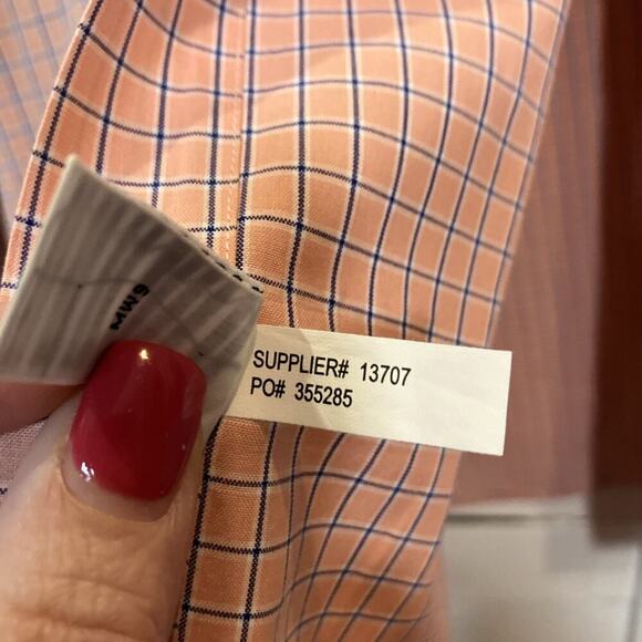 Ralph Lauren Mens 20 / 38 / 39 Tall Classic Fit Checked Button Down Shirt FLAW - Picture 6 of 11